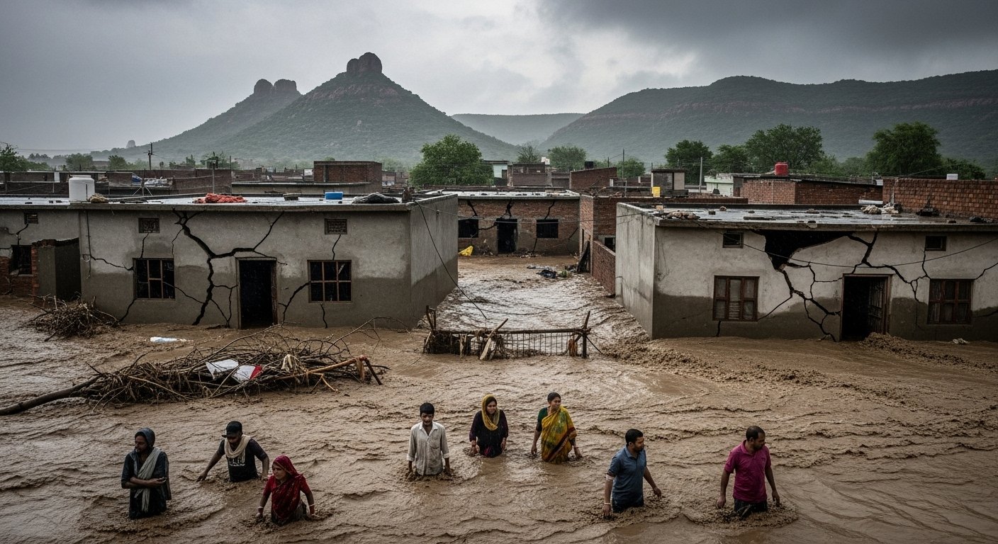 Gurugram: Heavy Rain Causes Aravalli Dam Breach, Cracks In Houses In Ullawas; Flood-Like Situation In Half A Dozen Villages