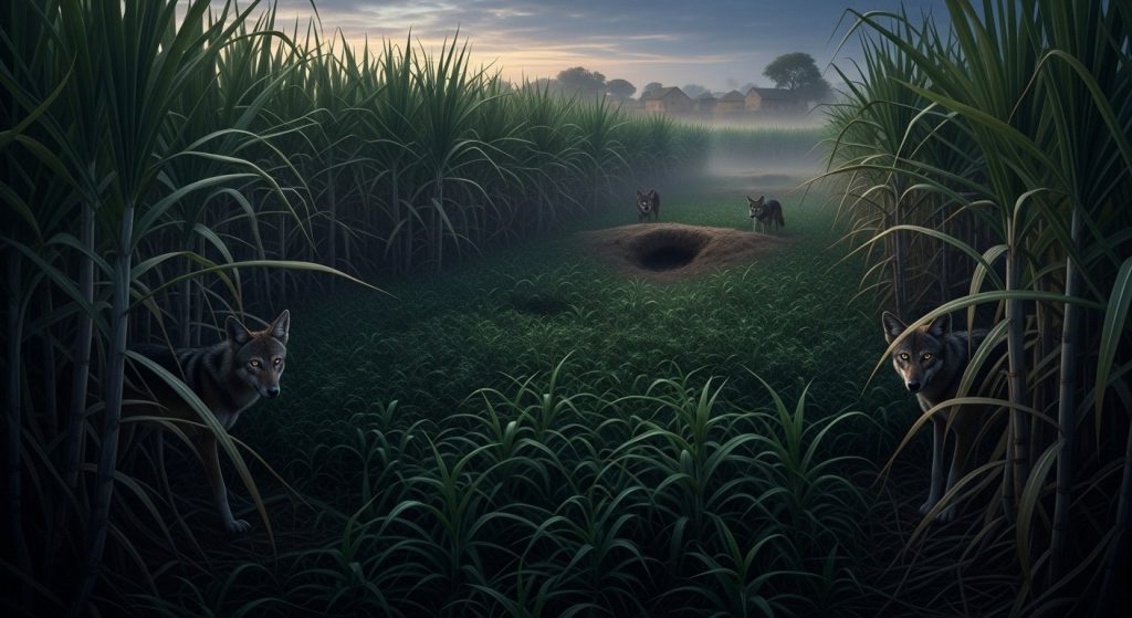 Wolf Menace in UP: Eight Dens Found in Baburi Village, Attempting Attacks from Sugarcane Fields!