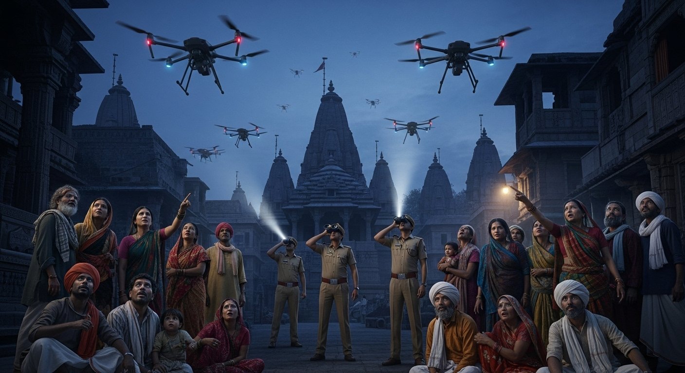 Mysterious Drones Spotted in Ayodhya Sky: Panic in Ramnagari, Intensive Police Probe Launched