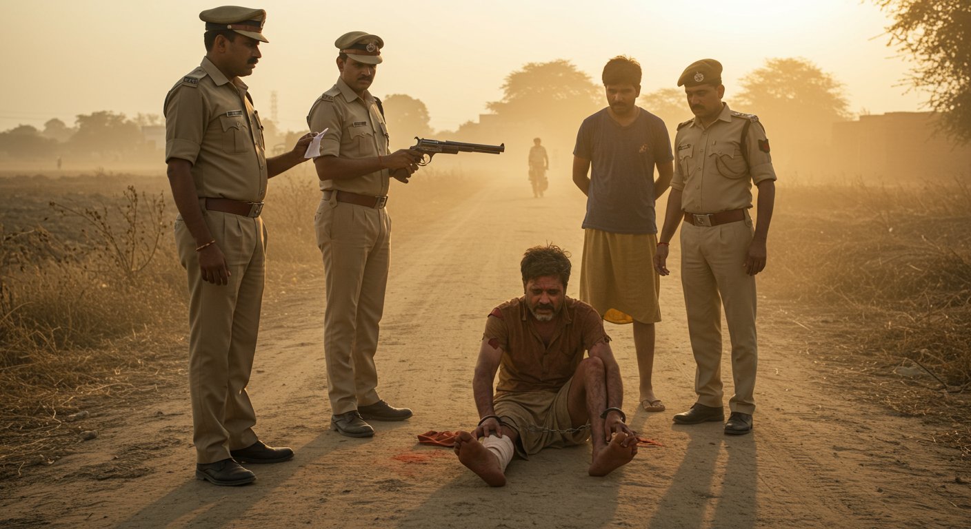 बहराइच: गोकशी का फरार मुख्य आरोपी ‘हाफ एनकाउंटर’ में घायल, साथी संग गिरफ्तार; तमंचा बरामद