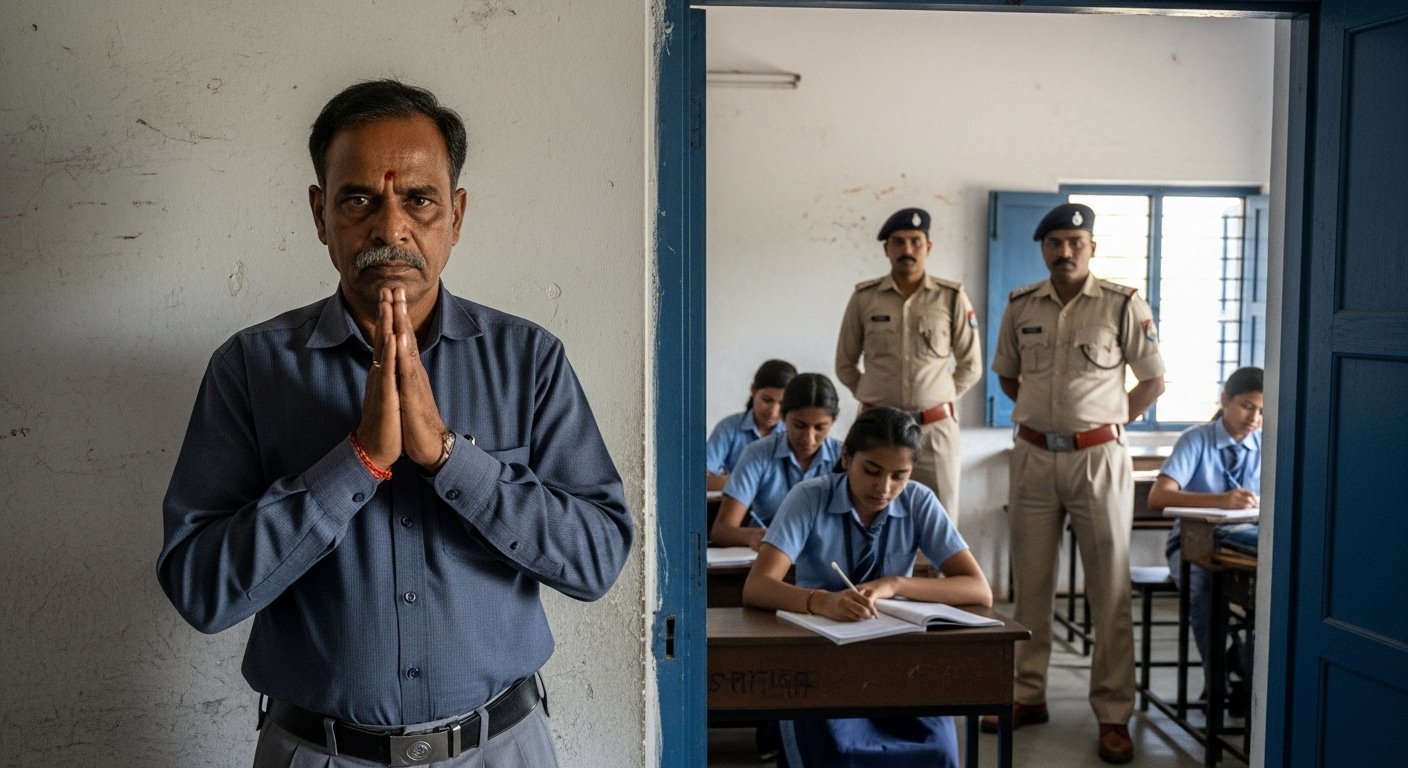 UP: 'Hanuman Chalisa Ban' Row; Principal Apologizes With Folded Hands; School Classes Held Under Police Supervision
