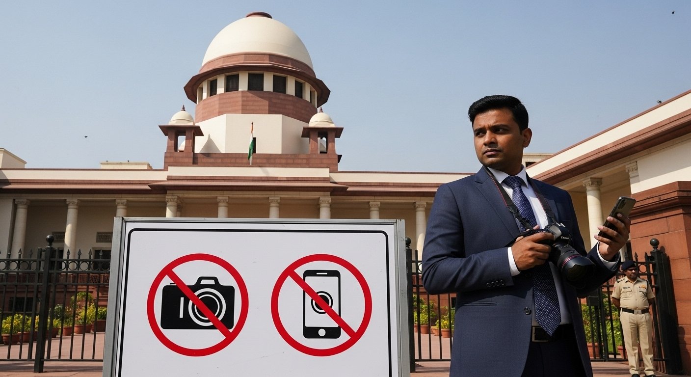 Photography and video recording now banned in Supreme Court's high-security zone; media personnel violating rules to face one-month entry ban.
