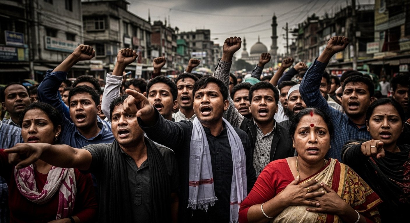 बांग्लादेशी प्रवासी बोले- यूनुस पाकिस्तानी हैं, पाकिस्तान वापस जाओ:बांग्लादेश को तालिबान जैसा देश बना रहे; हिंदू अल्पसंख्यकों पर अत्याचार का आरोप लगाया