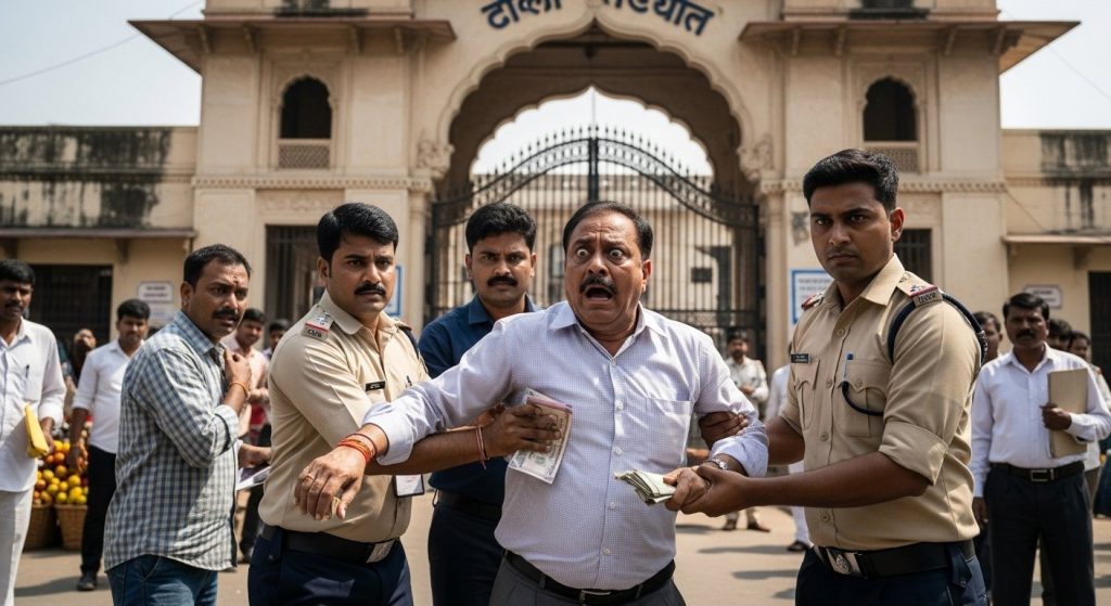 Bareilly: Consolidation Department Clerk Caught Red-Handed Taking Bribe at Tehsil Gate; Big Action by Anti-Corruption Team
