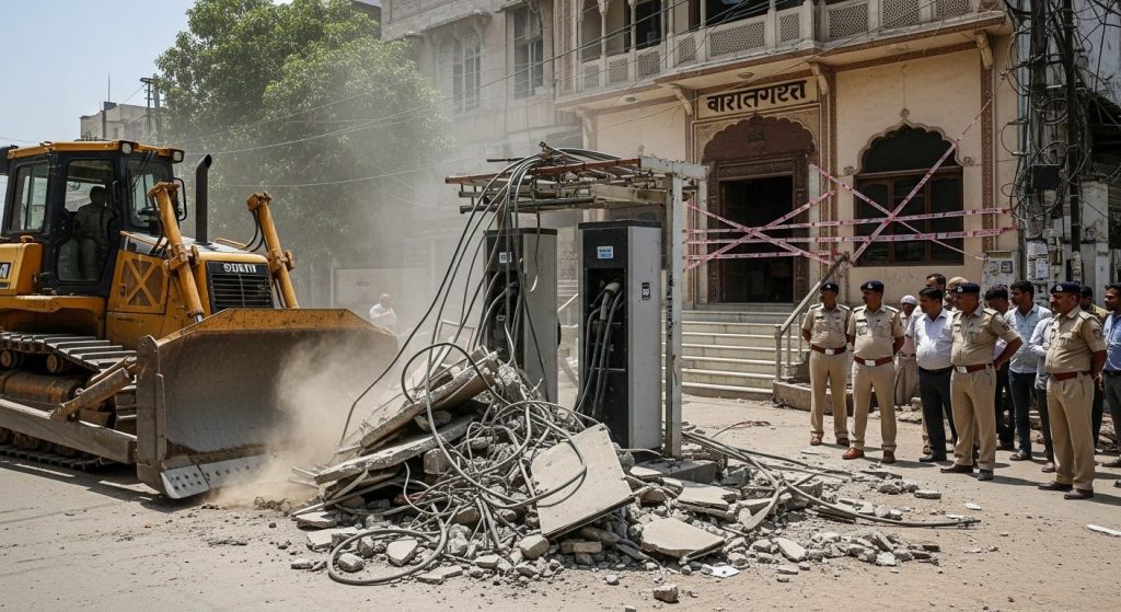 Bareilly Unrest: Bulldozer Demolishes SP Councilor's Illegal Charging Station, Close Associate's Wedding Hall Also Sealed; Tauqeer Raza's Relative Arrested