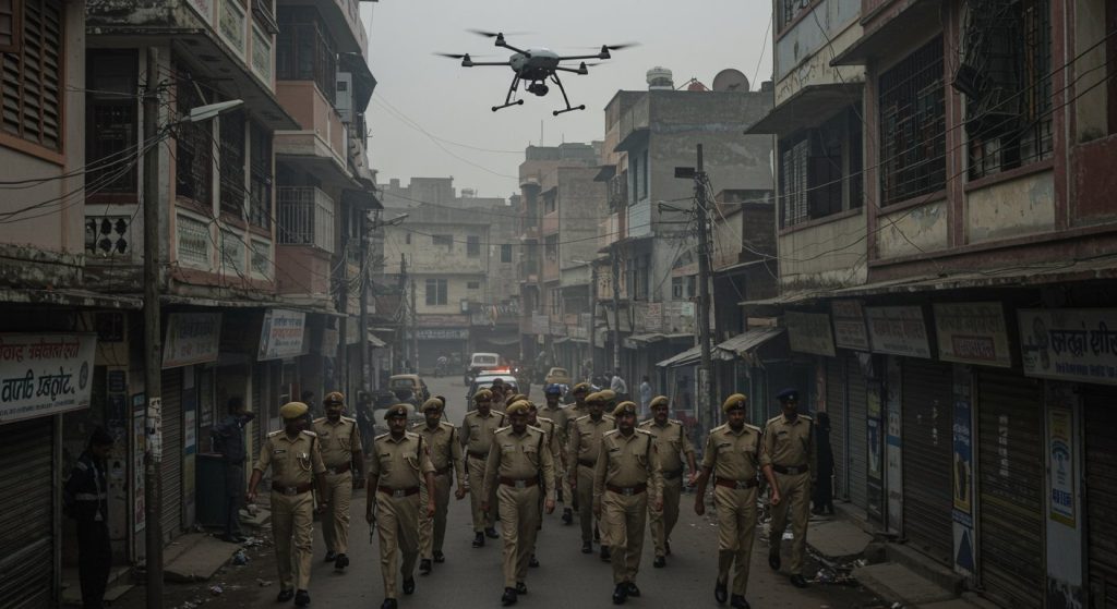 Tight Security After Uproar in Bareilly: Drone Surveillance in Sensitive Areas, Officials' Route March, Section 163 Enforced Until November 25