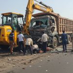 Horrifying Accident in Bareilly: Truck Collides with JCB on Delhi Highway, Driver Trapped in Steering Wheel, Watch Video