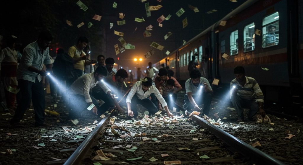 Notes Rain Down From Moving Train In Bareilly: People Seen Collecting With Torches In The Dark, Video Goes Viral