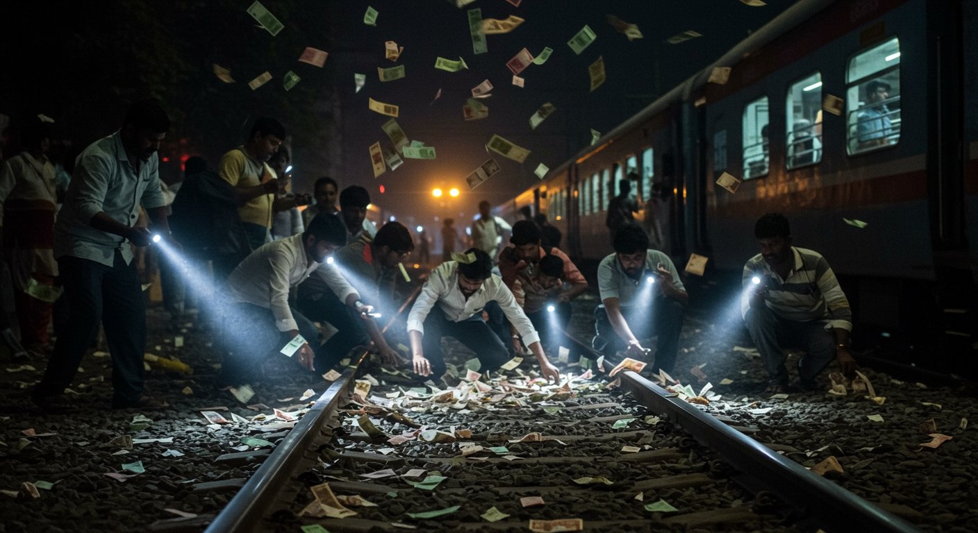 Notes Rain Down From Moving Train In Bareilly: People Seen Collecting With Torches In The Dark, Video Goes Viral
