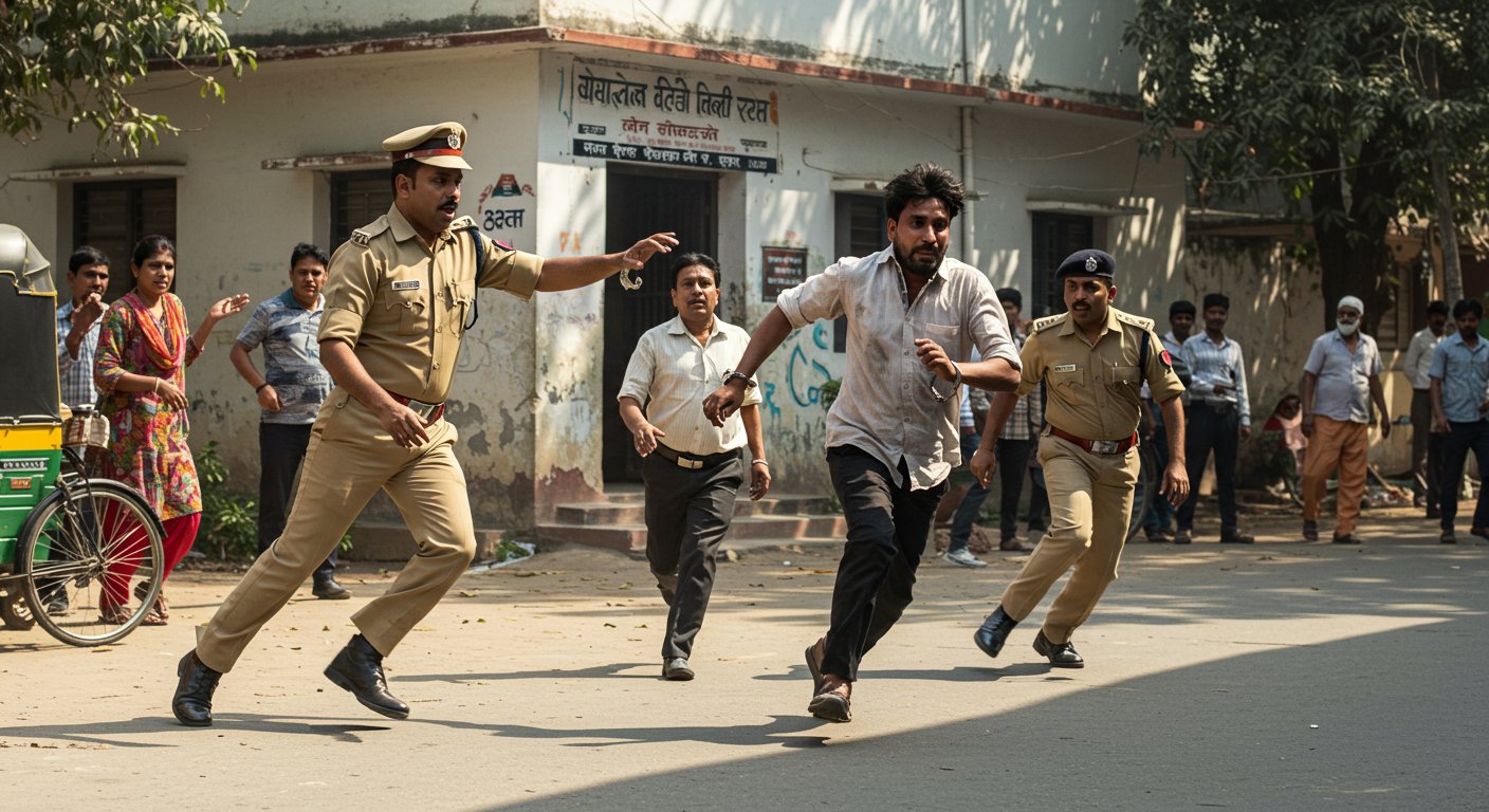 Accused Escapes by Evading Police in Bhadohi; SP Suspends Two SIs, Causing a Stir!