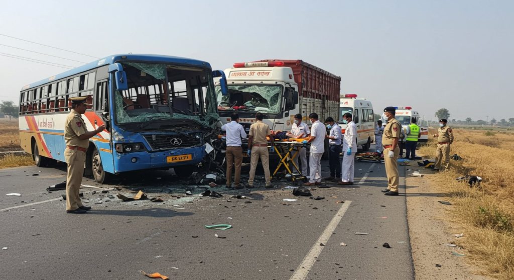 Bhaskar Updates: Bus and Truck Collision in Botad, Gujarat; 3 Dead, 20 Injured