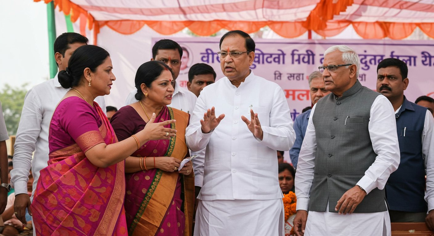 Jal Shakti Minister Calms Bitter Confrontation Between Sadar MLA Suchi, Her Husband and Former MP Bhartendu in Bijnor.