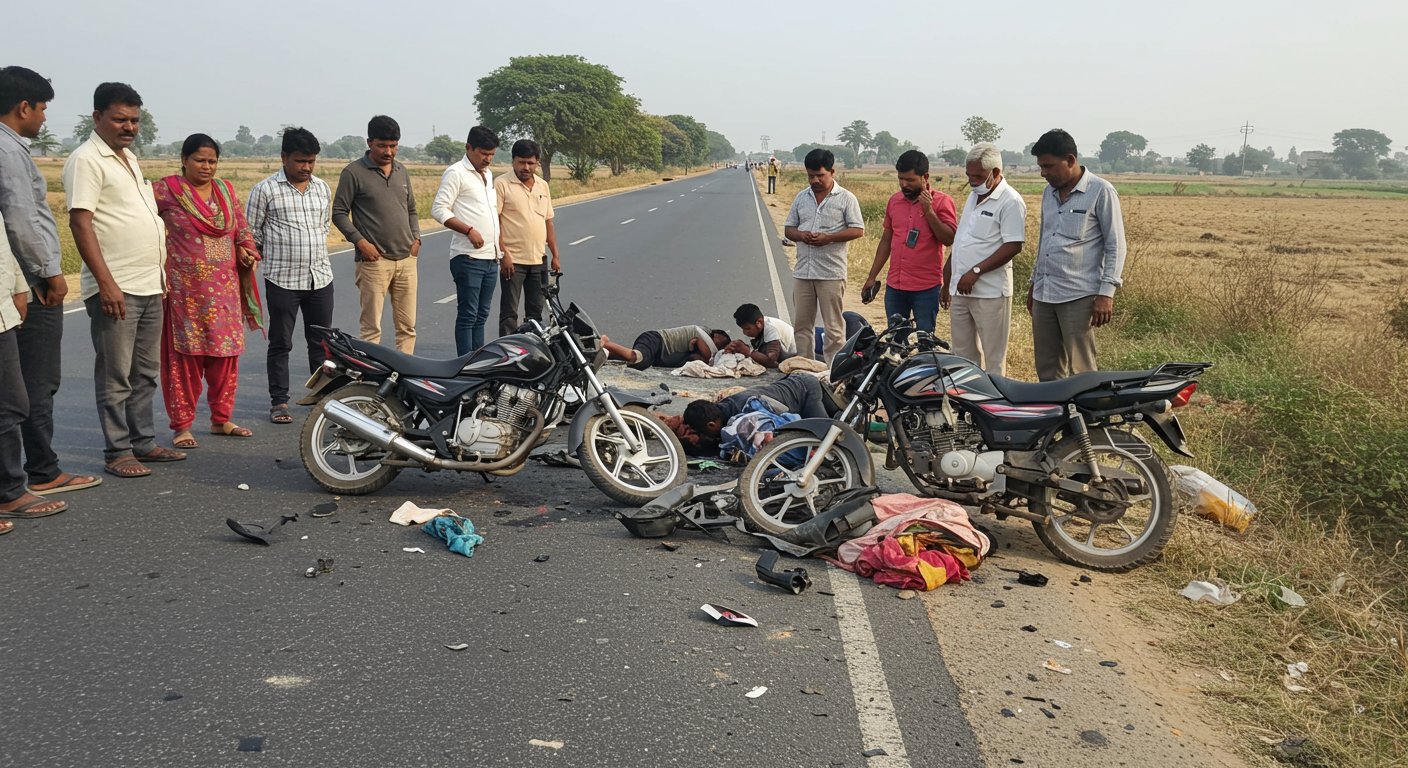 Pilibhit: Horrific Road Accident: Fierce Collision of Two Bikes on Tanakpur Highway, Bareilly Youth Dead, Five Seriously Injured