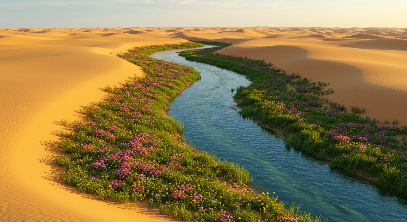 Billions of Liters of Water Poured into Desert: Life Returns to Dry Dunes, World Witnesses a Miracle!