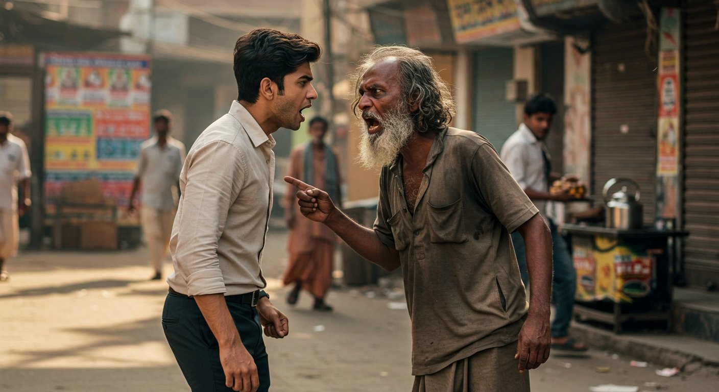 Viral Video: Young Man Scolds Beggar, Gets Such a Reply That Leaves People Stunned!