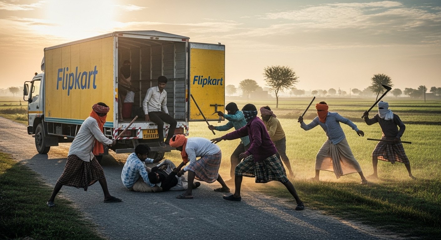 UP: Brave Villagers Foiled Flipkart Canter Robbery Plot!