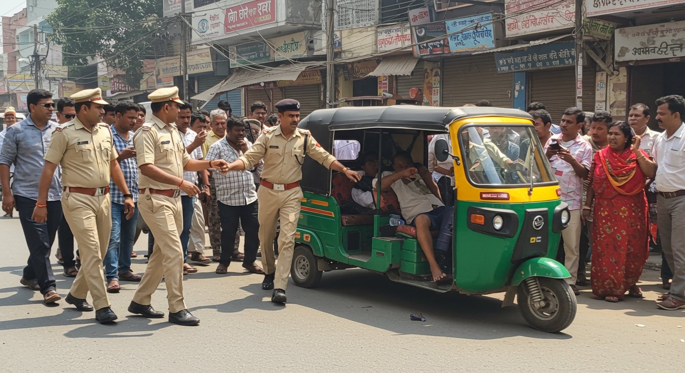 Sensational Broad Daylight Crime in UP: Disabled E-Auto Driver Murdered by Throat Slitting, Police Arrest Accused at Scene