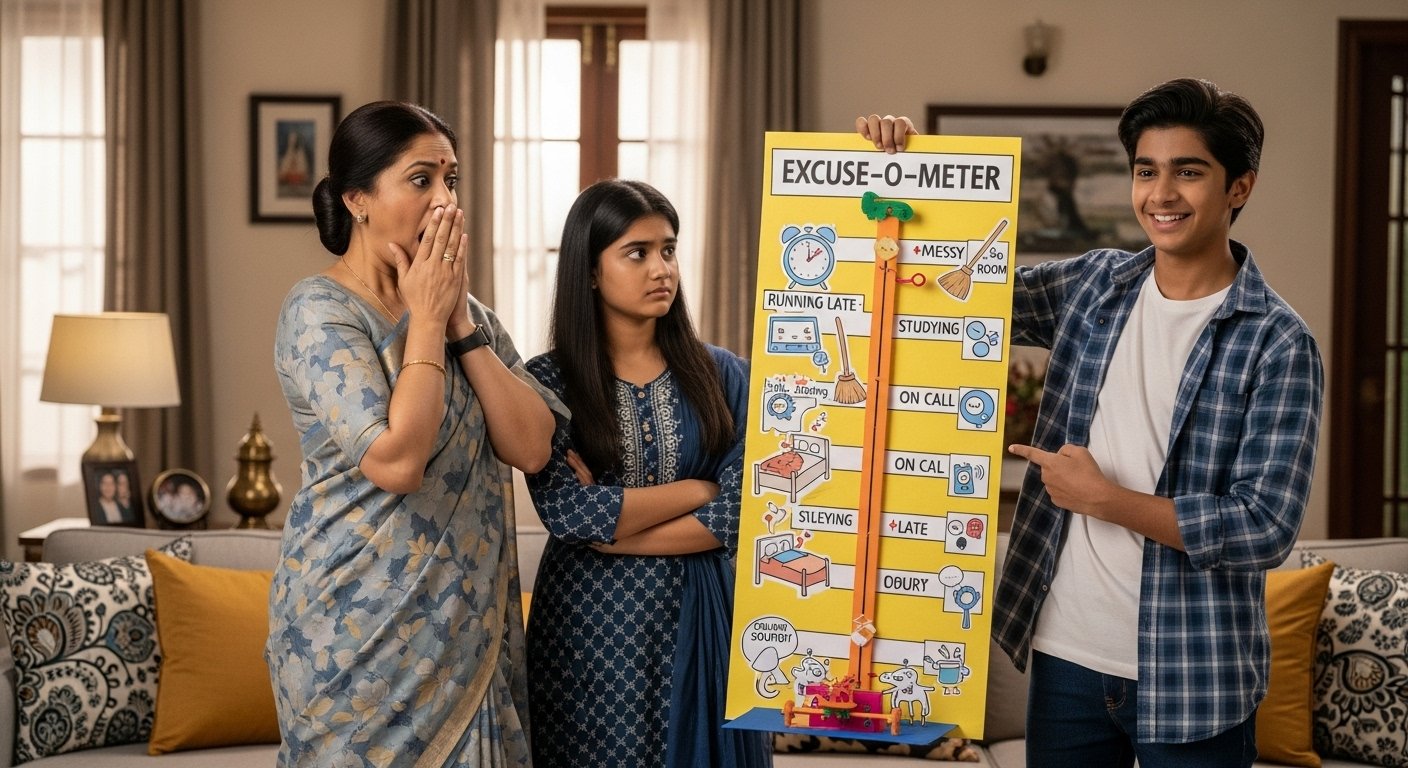 Brother finds hilarious counter to sister's endless excuses, leaves mom astonished!