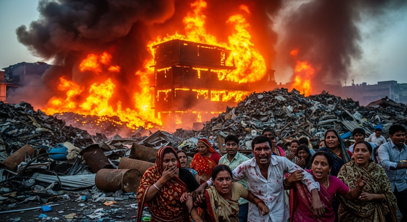 बदायूं में भीषण आग और सिलेंडर ब्लास्ट से दहशत, कबाड़ गोदाम हादसे में चार लोग झुलसे