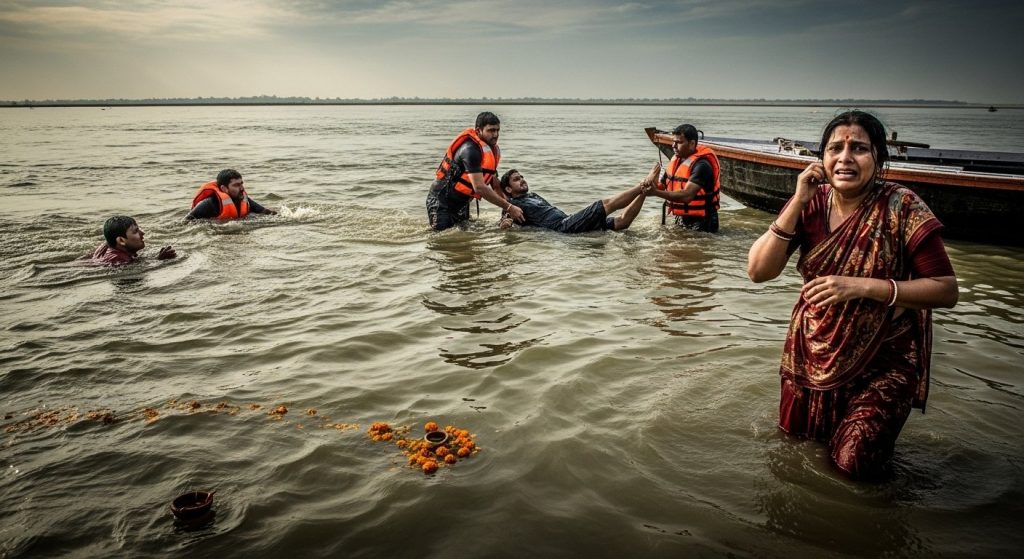Badaun: Four swept away in Ganga during ash immersion; three rescued, one woman missing