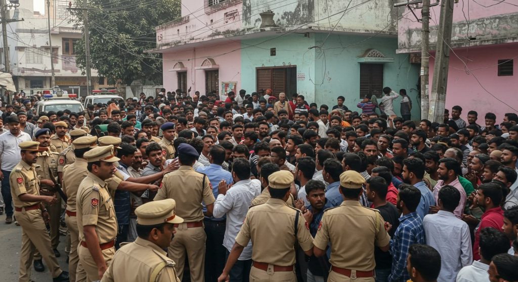 High Tension in Badaun Over Derogatory Remark on Prophet Muhammad; Crowd Gathers at Accused's House, Police Struggle to Control Situation