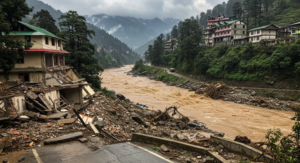 Shimla: Building in Danger from Landslide; Circular Road Closed; Kinnaur Cloudburst, 2 Vehicles Swept Away; 3-Storey House Collapses in Kumarsain