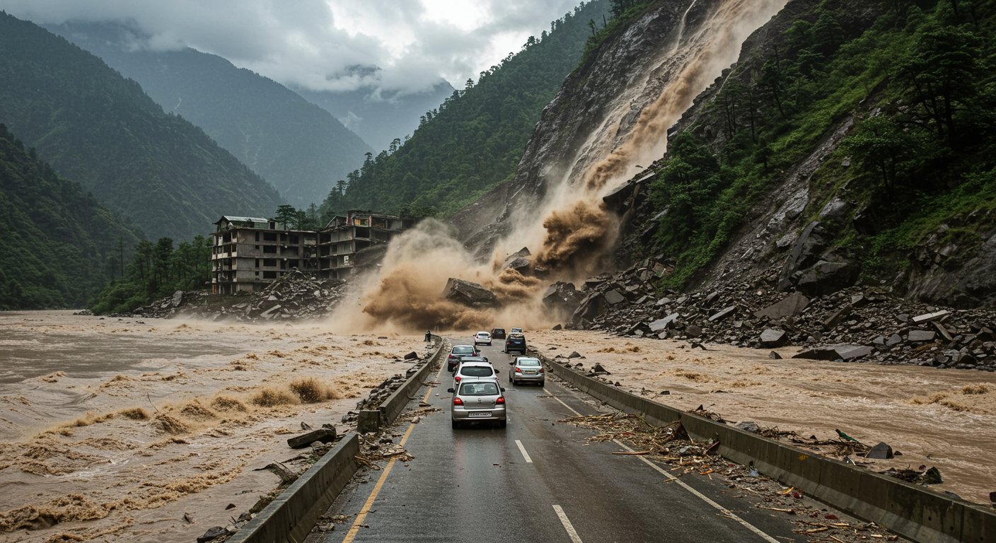 2 Buildings Collapsed in Kullu-Mandi, 2 Dead: Cars Drove Under Rocks Falling From Hill; Beas Water On Chandigarh-Manali Four-lane