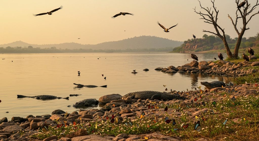 Vibrancy of Wildlife Returns to Gandhi Sagar: Significant Rise in Butterfly, Crocodile, and Vulture Numbers