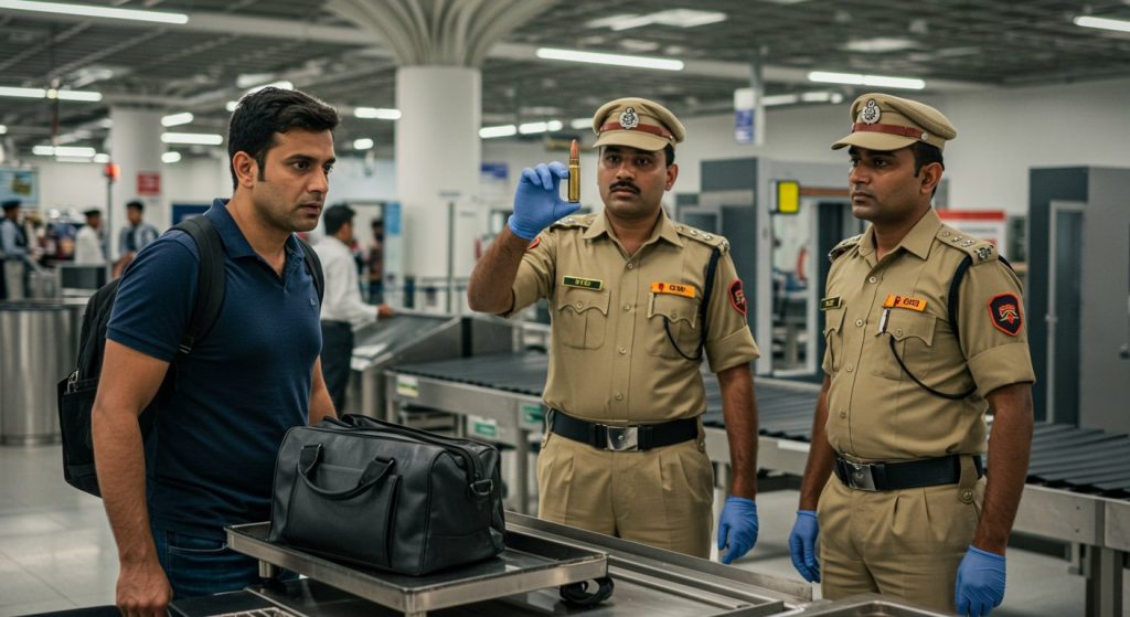 Commotion at Lucknow Airport! Live Cartridge Found in Passenger's Bag, Immediately Jailed.