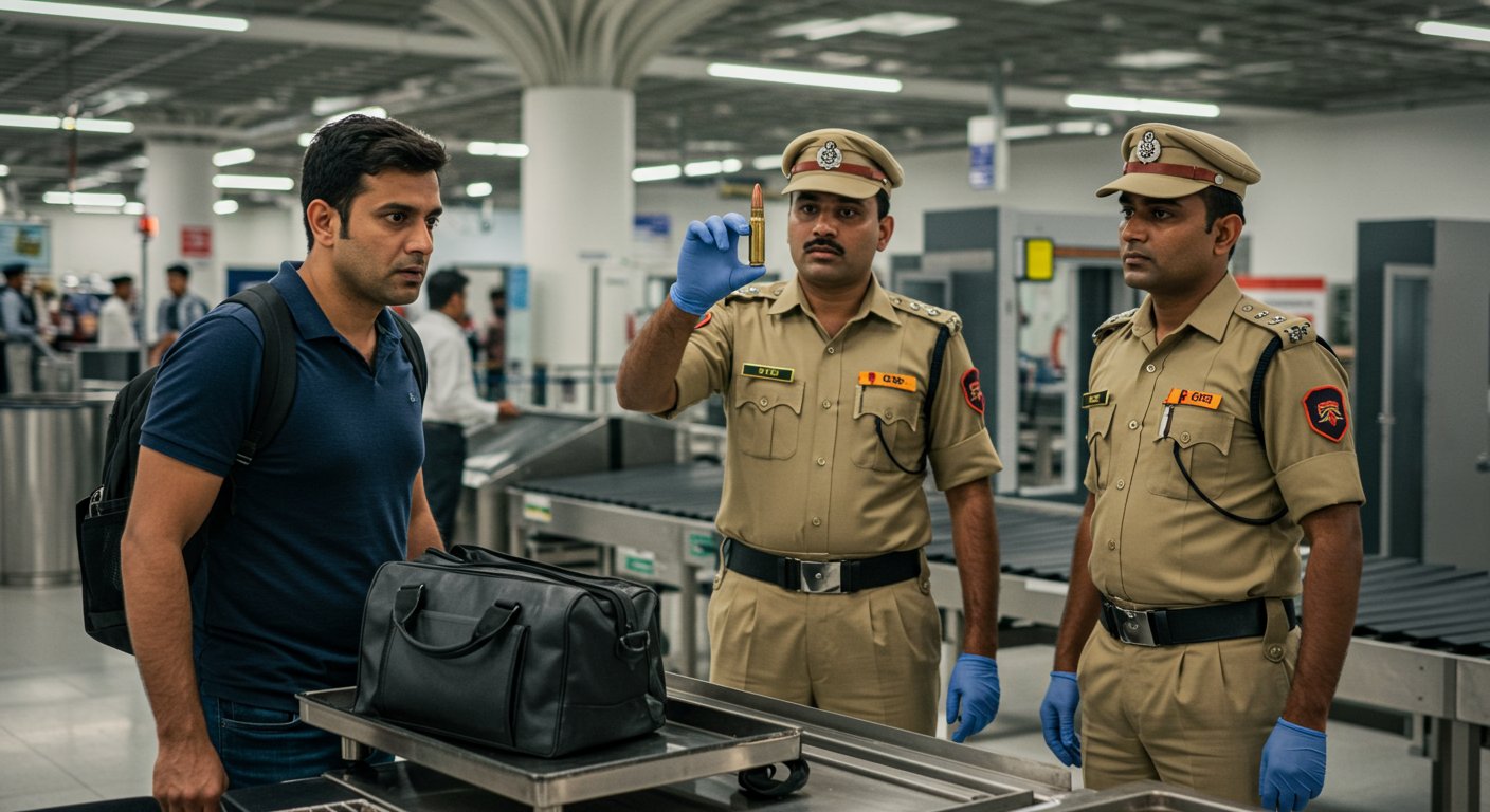 Commotion at Lucknow Airport! Live Cartridge Found in Passenger's Bag, Immediately Jailed.