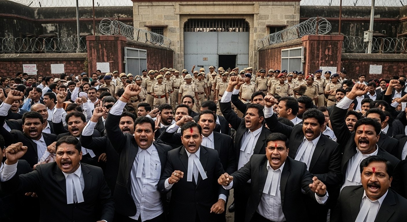 Inmate Beaten to Death in UP Jail Sparks Uproar: Lawyers Stage Massive Protest, Jailer Suspended, Major Action Promised