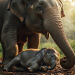Elephant calf was lifeless after birth, mother elephant brought its life back this way!