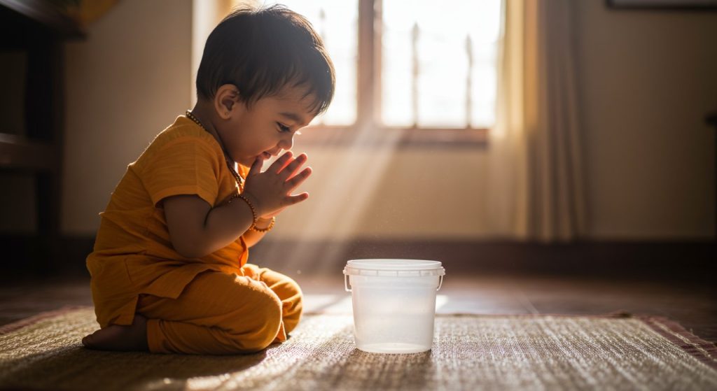 Child Worshipping Empty Plastic Container, Emotional Video Goes Viral!