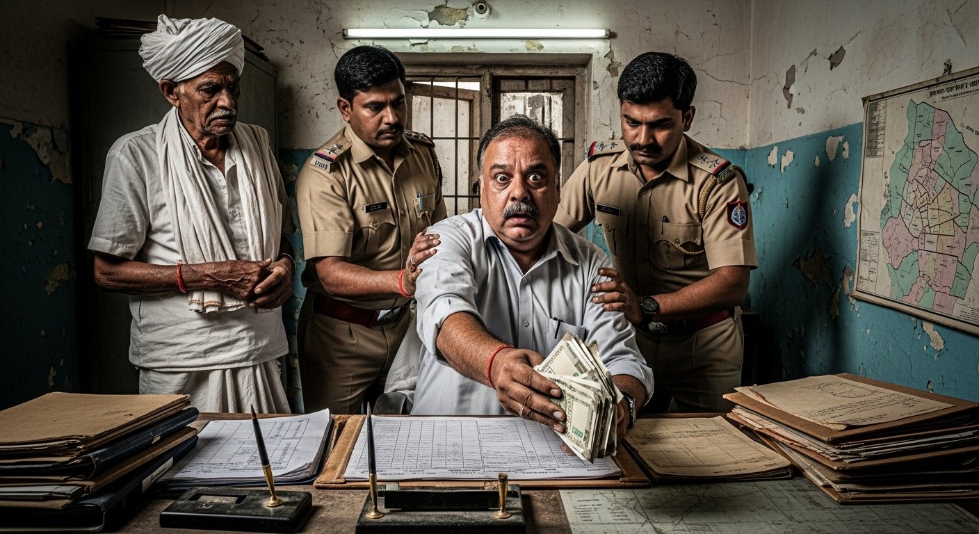 Consolidation Lekhpal arrested red-handed in Amroha taking a Rs 20,000 bribe: Had demanded a hefty sum from a farmer for work.