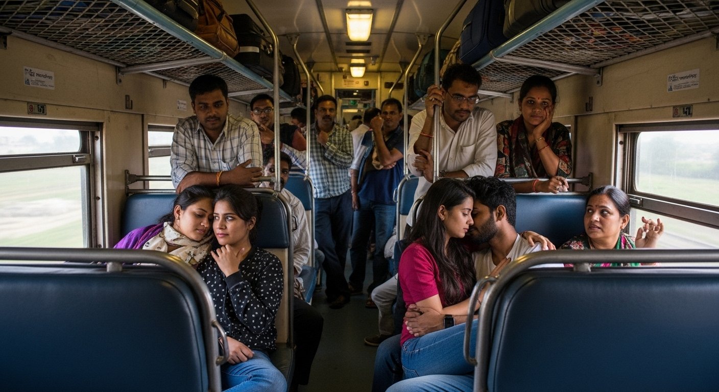 Viral Video: Couple's Antics on Moving Train Shock Onlookers, Who Remark 'Turned it into an OYO'