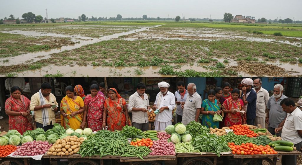 UP Floods Wreak Havoc: Crops Submerged in Bareilly, Vegetable Prices Skyrocket, Public Distressed