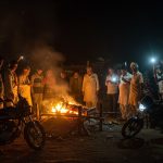 UP: Cremation grapples with darkness at crematorium; bike and mobile lights come to the rescue.
