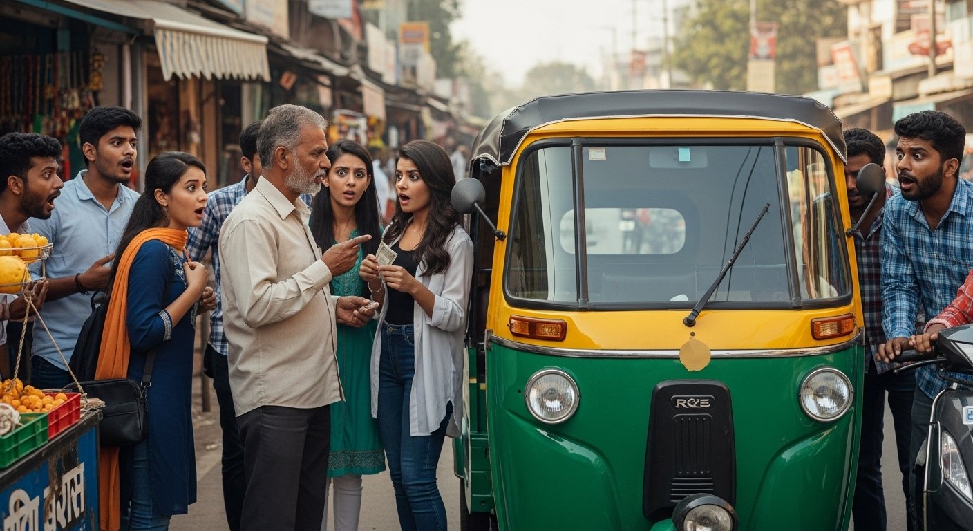 Girls and Rickshaw Puller Caught in Fare Dispute; What Happened Next Shocked Everyone!