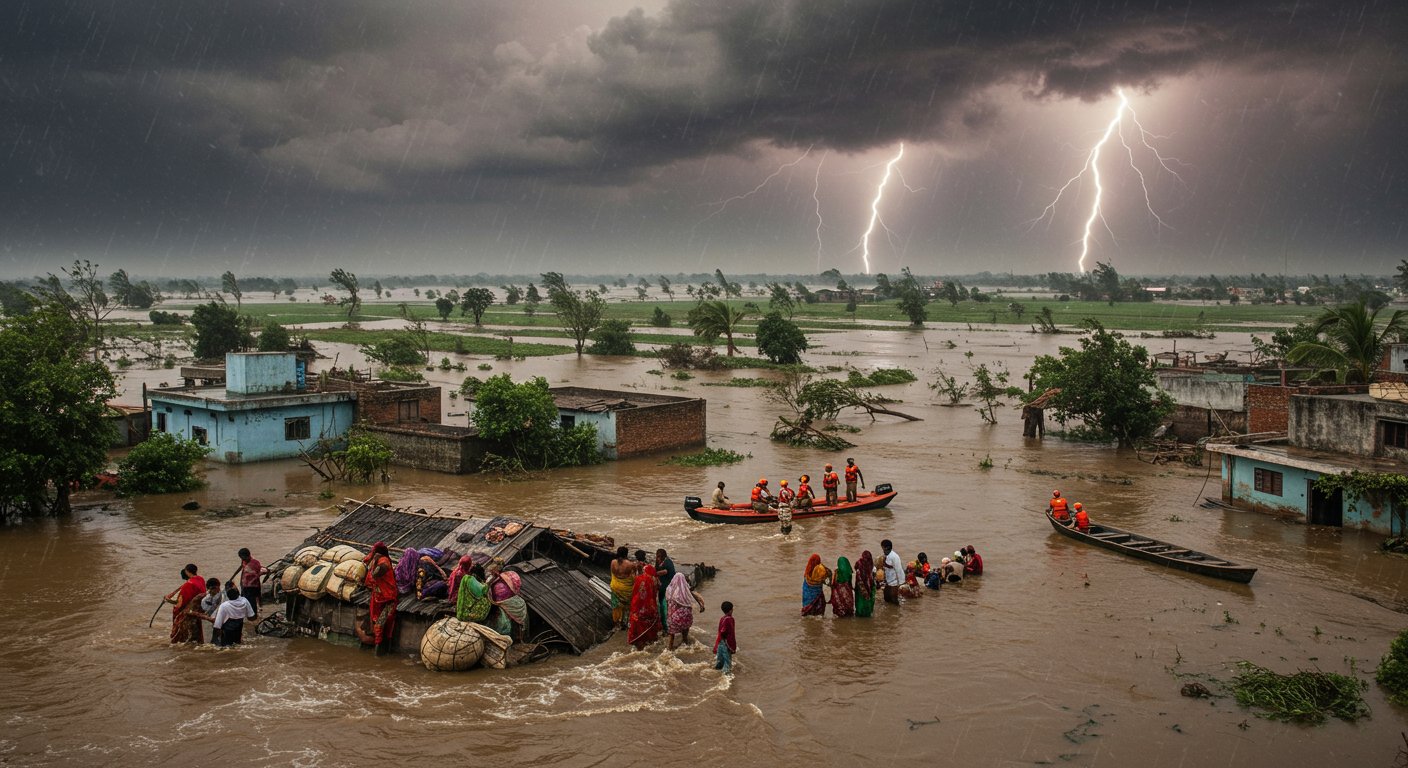 Severe Impact of Bay of Bengal Weather System: Widespread Distress from Kashmir to Gujarat, Flood High Alert in Bihar.