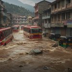 Catastrophic Rain in Mandi: Dharampur Market and Bus Stand Submerged in 10 Feet of Water, Government Buses and Vehicles Swept Away