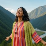 Devoleena spotted in picturesque valleys, conveyed a message of mental peace saying 'the heart is still young'.