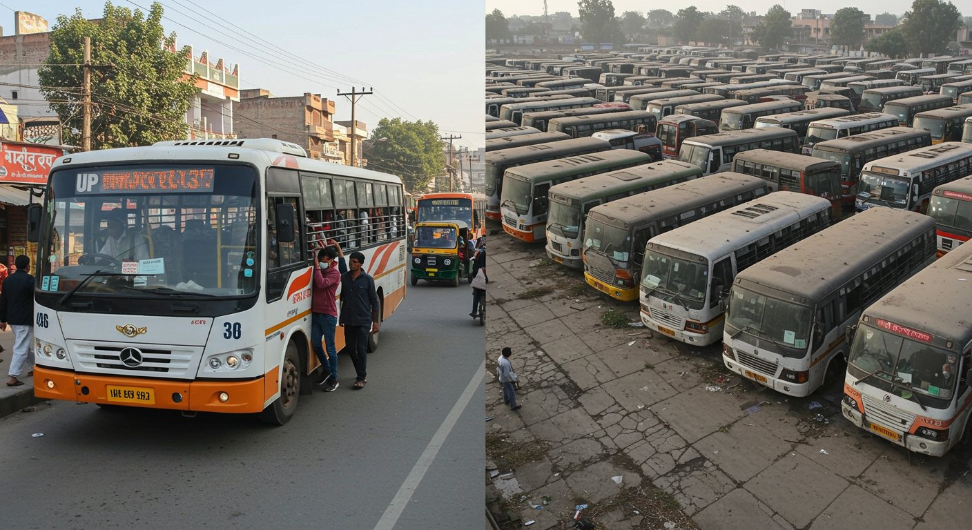 यूपी में बड़ा घोटाला: 741 में से सिर्फ 482 बसें सड़कों पर, 259 लग्जरी गाड़ियां डिपो में धूल फांक रहीं!