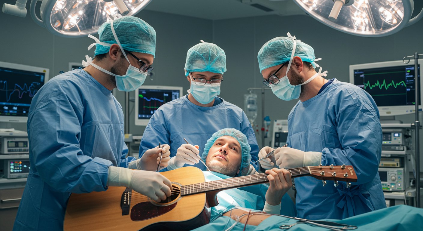 दिमाग का ऑपरेशन चलता रहा, मरीज गिटार बजाता रहा: डॉक्टरों ने किया कमाल!
