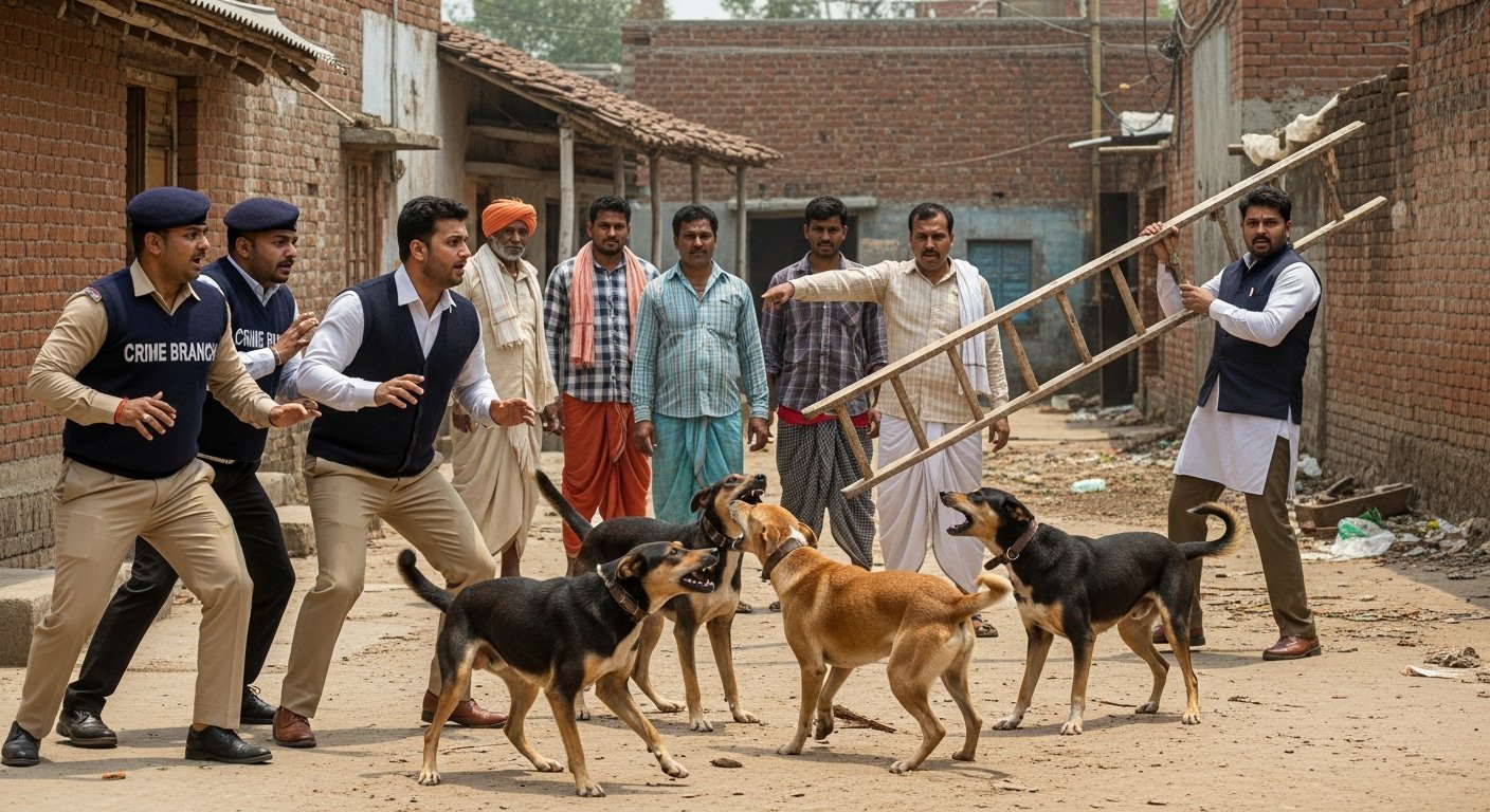 Brazen Act by Musclemen in Amroha: Unleashed Dogs on Moradabad Crime Branch Team, Also Snatched Ladder