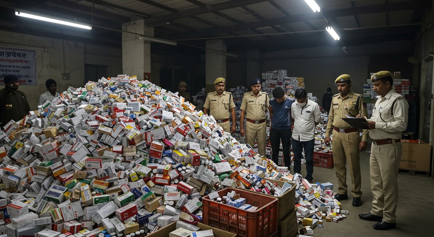 Major Action in Rampur: Illegal Medicines Worth ₹17 Lakh Seized in Drug Inspector's Raid, Two Arrested, One Absconding!