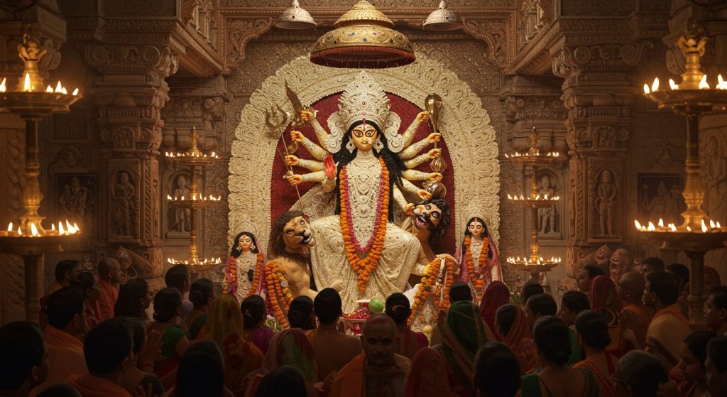Durga Ashtami 2025: Mother Vindhyavasini gave wonderful darshan in the form of Mahagauri, the temple echoed with chants of praise, video went viral!