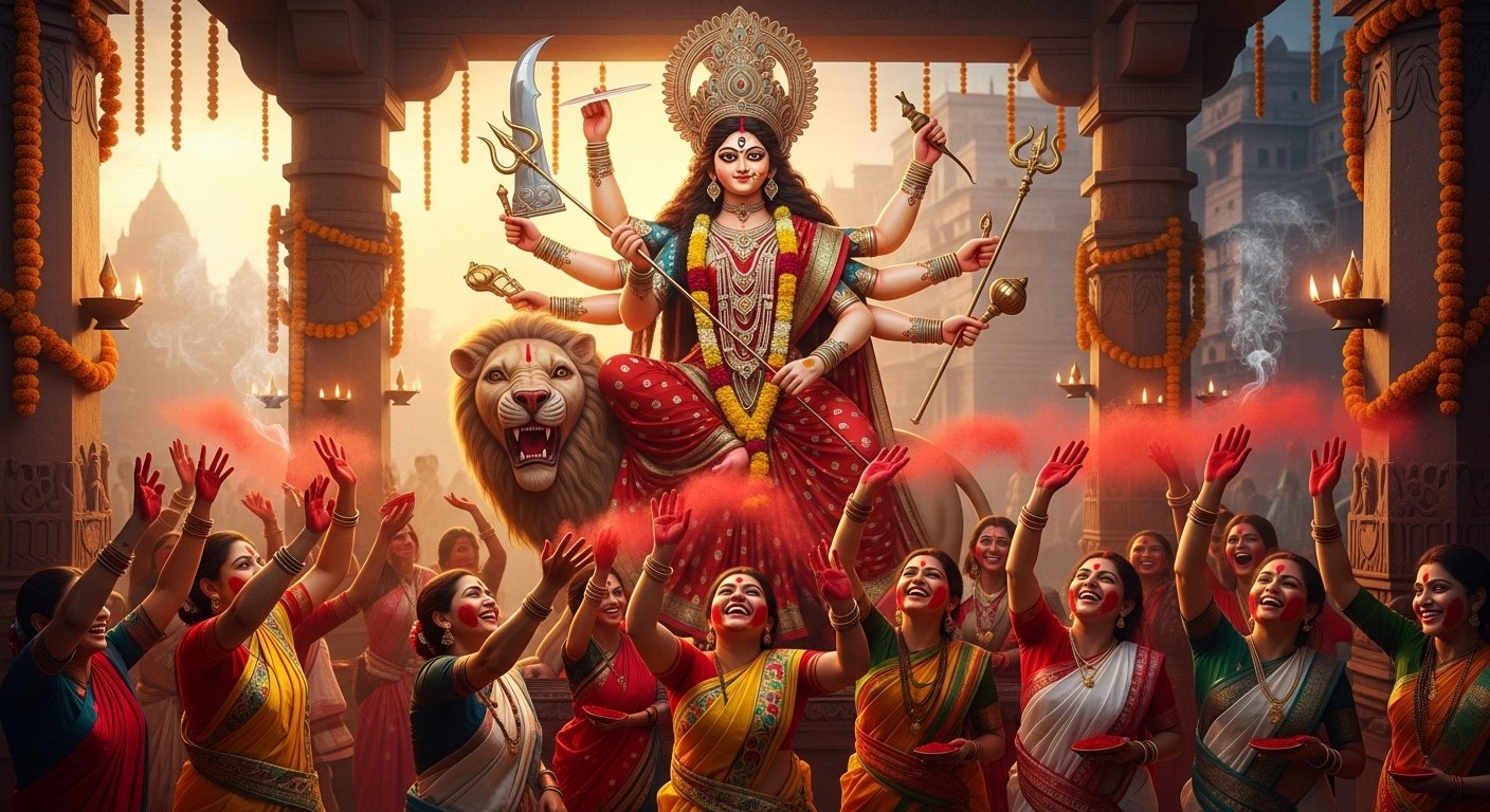 काशी में दुर्गा पूजा: शांति के संदेश से ‘ऑपरेशन सिंदूर’ तक, मां के प्रचंड रूप ने जीता सबका दिल!