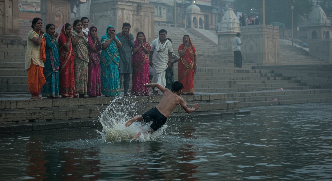 UP: 'I'm taking my life...' Young Man Leaps into Yamuna, Onlookers Shudder; Relatives Wailing.