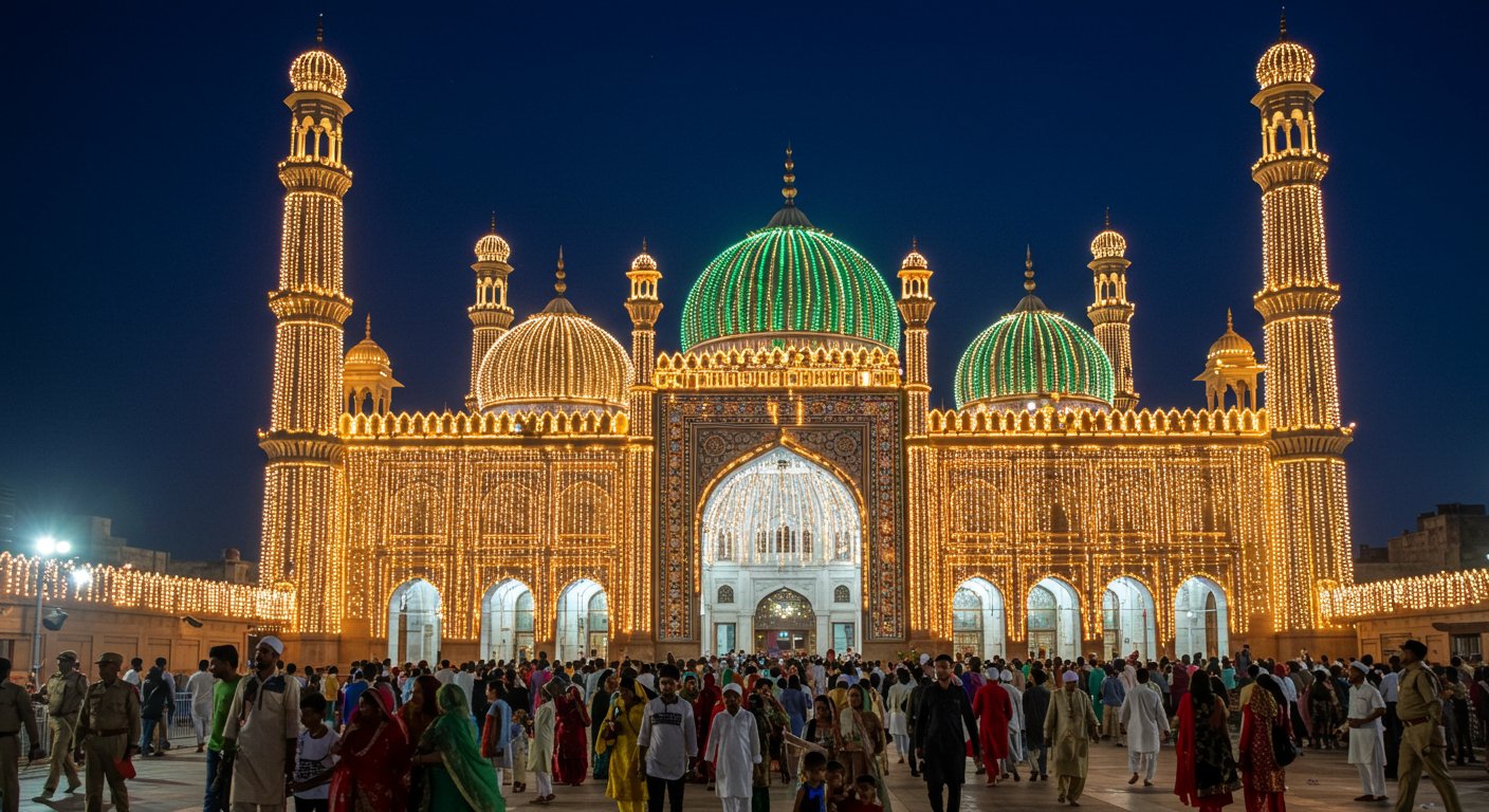 Eid Milad-un-Nabi Celebrations: Moradabad Mosques Illuminated, Tight Security Arrangements, and Traffic Routes to Change From Tomorrow.