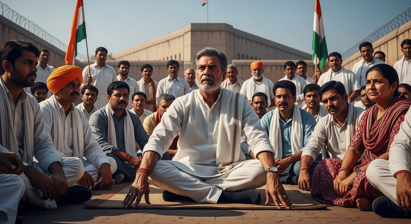 इटावा: जेल में कांग्रेसियों से मिलने से रोका, प्रशासन के खिलाफ धरने पर बैठे अजय राय